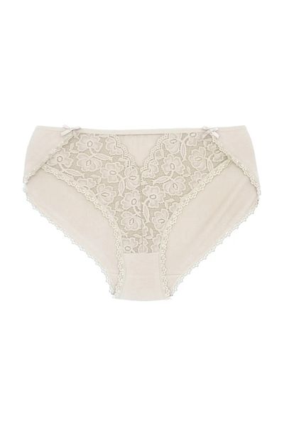 NARIYA Women's Plus Size Panties High Waist Panties Bato Lace Detailed Comfortable Cotton Panties Underwear