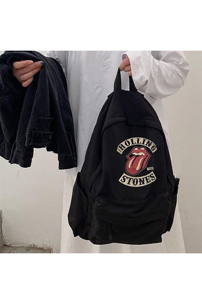 Touz Blunt Blunt Rolling Stones Vintage Printed Unisex Backpack