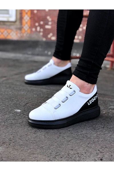 BZ Moda B029 ST Laceless Elastic Orthopedic Sole Legend Ανδρικά αθλητικά παπούτσια Λευκό/Μαύρο
