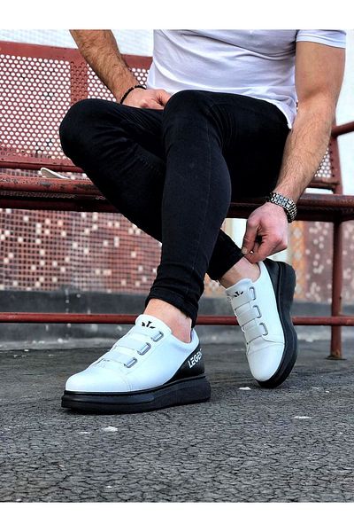 BZ Moda B029 ST Laceless Elastic Orthopedic Sole Legend Ανδρικά αθλητικά παπούτσια Λευκό/Μαύρο