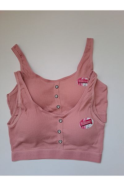 NARIYA Women's Large Size Cotton 2-Piece Padded Half Tank Top with Thick Straps