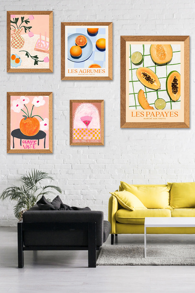no77decor Orange Vase Wall Decor