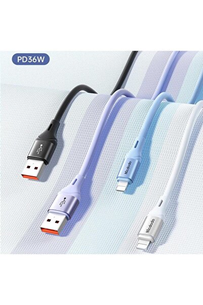 Mcdodo Ca-1833 36w Usb Iphone Hızlı Data-şarj Kablo 1.2m-mor