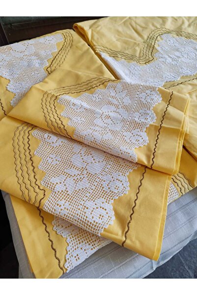 bursa çeyiz Eli?şi? Dantelli? Nevresi?m Takimi Çarşafi Dantelsi?z Taç Sarisi ...