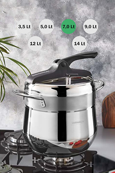 Kahramanlar Tekli Düdüklü Tencere 7,0 Lt. Siyah