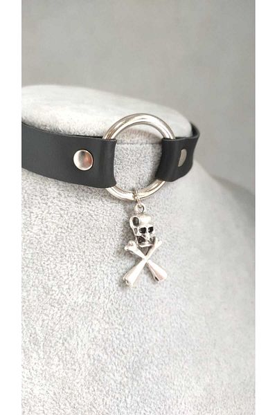Fugusugu Skull Choker Gothic Necklace