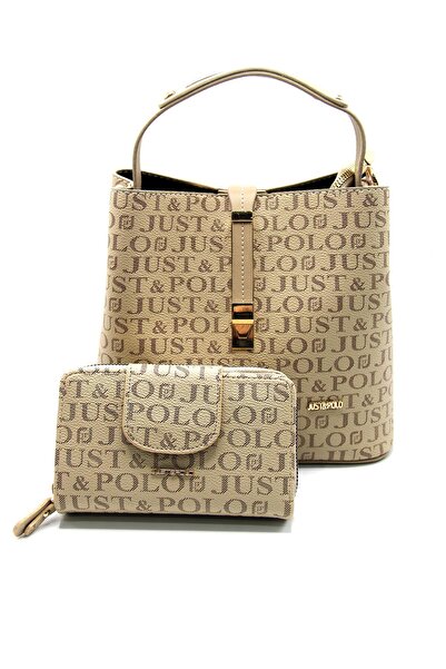 Just Polo Print Patterned Special Series Bag Wallet Combination 2055-Gd Sand ...
