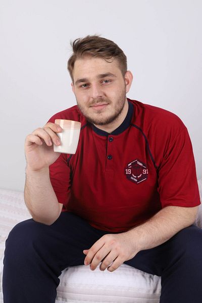 ŞİPKA 100% COTTON SUPERIOR SHORT SLEEVE PLUS SIZE MEN'S PAJAMA SET 916