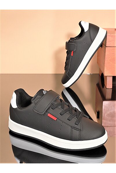 Kidessa 1709 Детски унисекс маратонки с анатомична подметка, ежедневни обувки, черно-бели