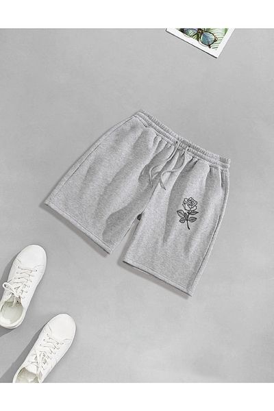 aynewmoda Unisex Rose Printed Shorts