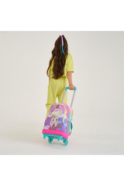 Coral High Kids Pink Water Green Unicorn Girl Patterned 3-Piece School Bag Set with Squeegee SET0123933