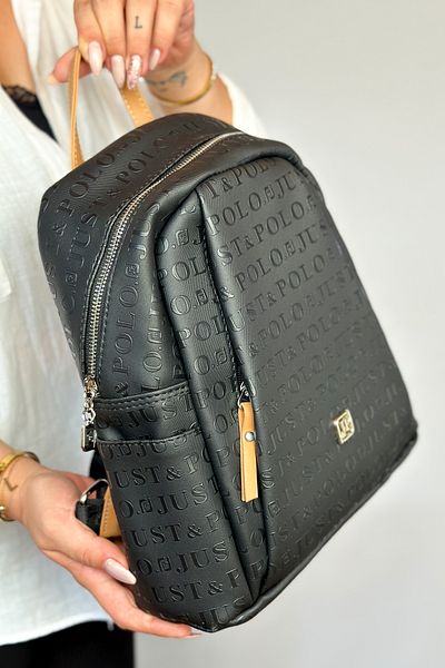 Just Polo Large Size Black-Taba Women's Backpack with 9 Compartments Suitable for Daily Use 4040
