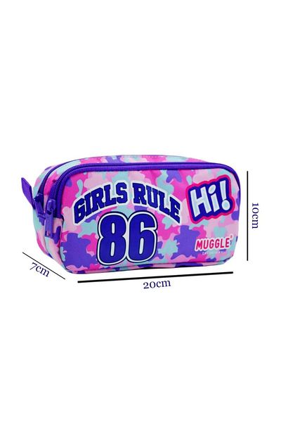 Mikro Γραφική ύλη και Toy World MUGGLE Girls Rule Τσάντα μολυβιού 2 θέσεων MU-6849