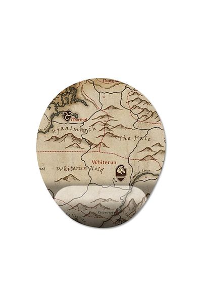 Pixxa Skyrim Map - The Elder Scrolls V: Skyrim Wrist Support Mousepad Model - 1 Oval