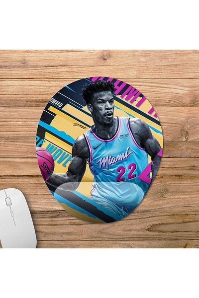 Pixxa لوحة ماوس مدعومة للمعصم من Denver Nuggets - ميامي هيت / نهائيات NBA 2023 - 1 بيضاوي