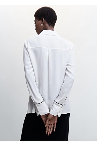 MANGO Woman Kontrast Dikişli Gömlek