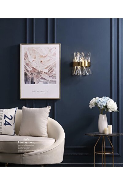 burenze Modern Luxury Kristal Taşlı Ledli Aplik Gold Eskitme Concept Ürün