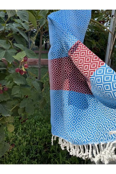 Skyrose Peshtemal de culoare dublă din bumbac natural organic Peshtemal colorat (100 X 165 CM) PLAJĂ PLAJĂ MODEL DE LUX