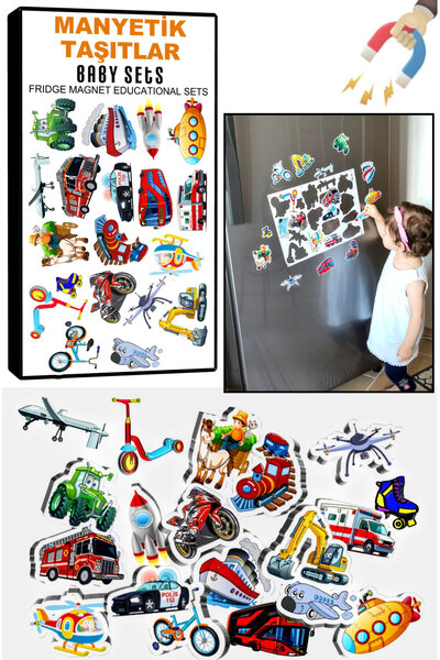 Schmülzer Refrigerator Educational Magnetic Vehicles - Magnetic Bultak Template Educational Toy