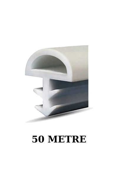 ARON (50 METERS) WHITE D TYPE GASKET (MIDDLE) AMERICAN PANEL DOOR SEAL WITH NAILS
