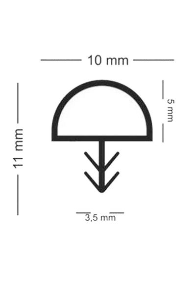 ARON (50 METERS) WHITE D TYPE GASKET (MIDDLE) AMERICAN PANEL DOOR SEAL WITH NAILS