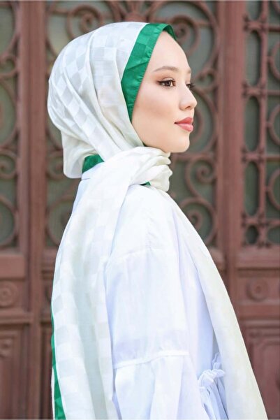 Hint İpek Шаль з візерунком «Dama» та монограмою, білий