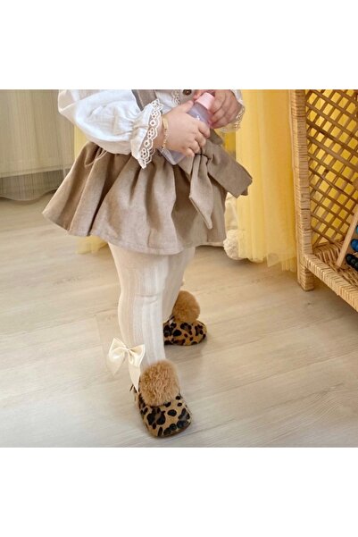 BEBEĞİME ÇORAP Chiloți cu nervuri cu fundă pentru fetiță - fetiță