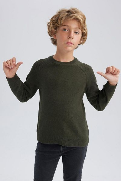 DeFacto Boy's Crew Neck Cotton Knitwear Sweater A3298A823Au