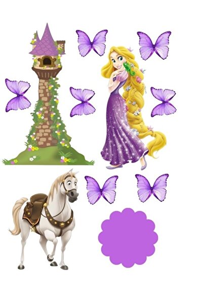 hediyehobihersey Rapunzel Şekerli Kağıda Baskı Yenilebilir Kağıt Pasta Baskısı