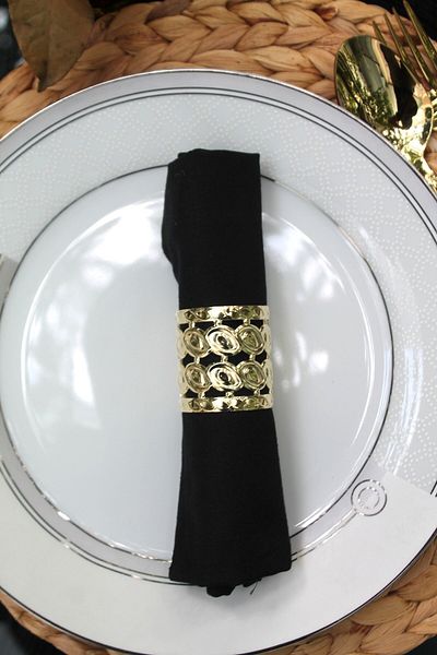 Emtory 6 Κομμάτια Gold Loving Luxury Metal Δαχτυλίδι χαρτοπετσέτας