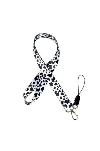 AlpCollection Black Cow Neck Lanyard Phone Strap Name Badge