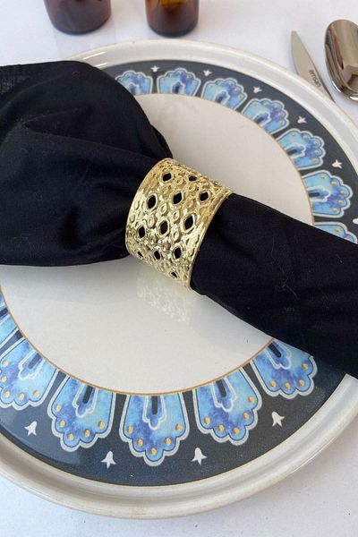 Emtory 6 Pieces Gold Venus Luxury Metal Napkin Ring