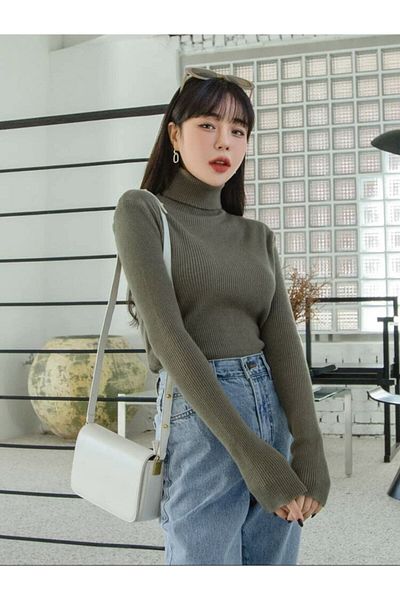 Koçibar Turtleneck Sweater Seasonal Savior Cotton Turtleneck Camisole Raised Slimfit