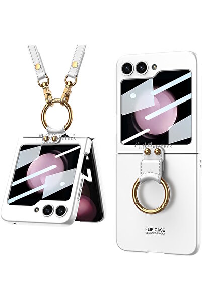 m.tk moveteck Samsung Galaxy Flip 5 Kılıf Katlanabilir Liqud Premium Kemerli ...