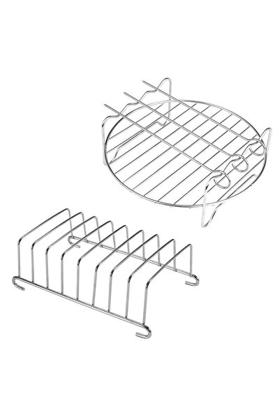 Popüler Fritöz Izgarası 3 Şişli Airfryer Aksesuar Teli Ve Ekmek Kızartma Rafı...