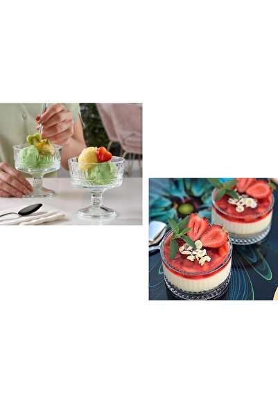 Paşabahçe elysia dondurmalık - kase çerezlik sunum seti 8 parça