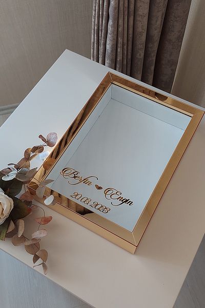 Verda Çerçeve 25x35 Cm Aur Fără LED Deep Rose Design Rama! Cadru de memorie Rose Box! Nume și data cadou