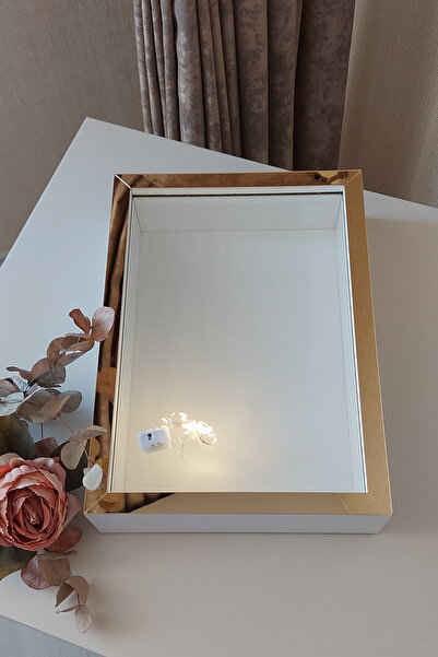 Verda Çerçeve Ledli Yeni Trend 25x35 Cm Beyaz-gold Derin Gül Tasarım Çerçeves...