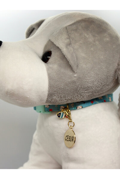 CARAMELOS İsimli-Künyeli Yavru ve Küçük Irk Köpek Ayarlı Boyun Tasması 1 cm