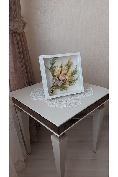 Verda Çerçeve 25x25 Cm Rama de memorie albă adâncă - Cutie de trandafiri cu ramă de memorie adâncă de 6 cm! Hkm Comerț
