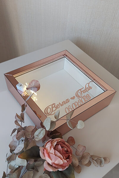 Verda Çerçeve 25x25 cm Rosegold LED Deep Memory Frame - 6 cm adâncime Deep Me...
