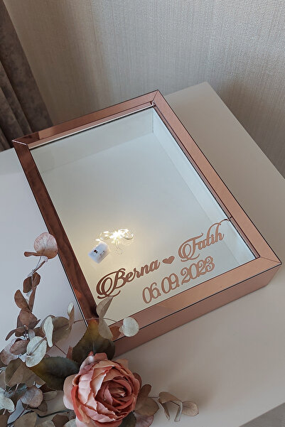 Verda Çerçeve Model nou 25x35 cm Rosegold LED Deep Rose Design Frame! Cutie d...