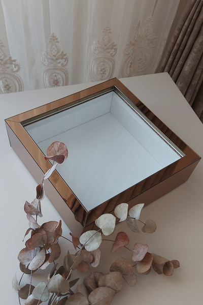 Verda Çerçeve 25x25 Cm Bronze Deep Memory Frame-6 Cm Depth Memory Frame Rose Box!Hkm Commerce