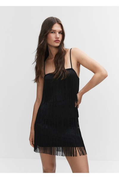 MANGO Woman Püsküllü Elbise