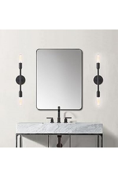 RİOLİGHT MODERN SİYAH 2XE27 DUYLU AYNA KENARI METAL DUVAR APLİK NOT:1ADET FİY...