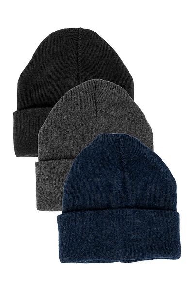 Line Smart 3-Piece Men's Folded Winter Beanie