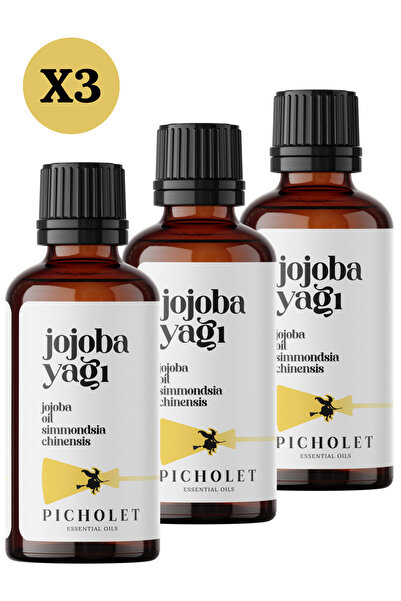 Picholet زيت الجوجوبا المعصور على البارد نقي 100% (زيت الجوجوبا النقي) ×3 قطع