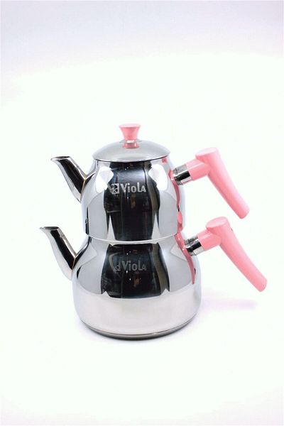 Viola Family Drop Steel Teapot Pink