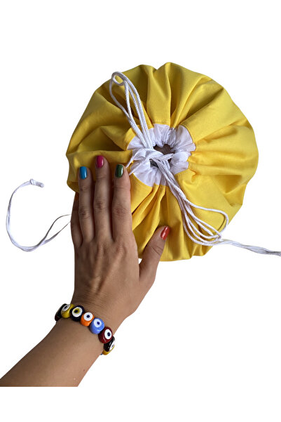 Karma Kids Многофункционална водоустойчива чанта за грим с жълта подплата и шнур