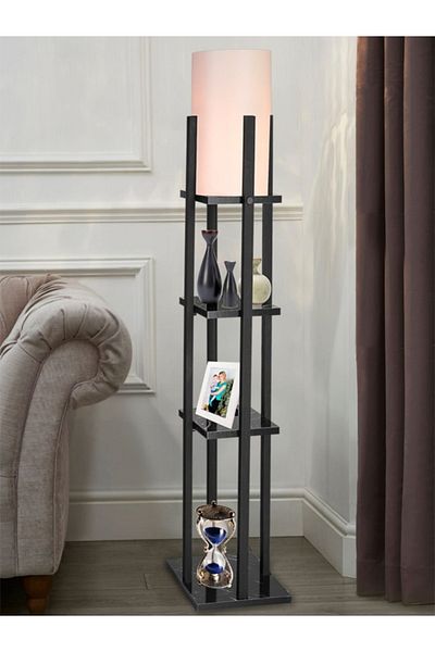 Türk Evi Black Marble Pattern Decorative Floor Lamp